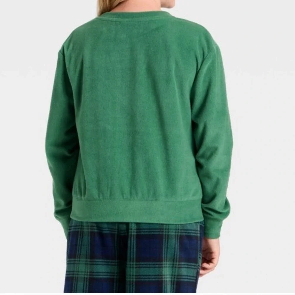WonderNation Kids Dalmatian Dog‎ Sweatshirt Green M 8 Sleepwear NWT